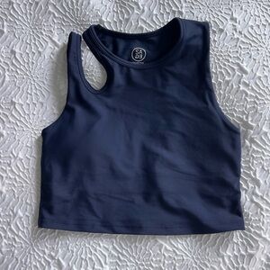 Navy Blue Cropped Tank Top